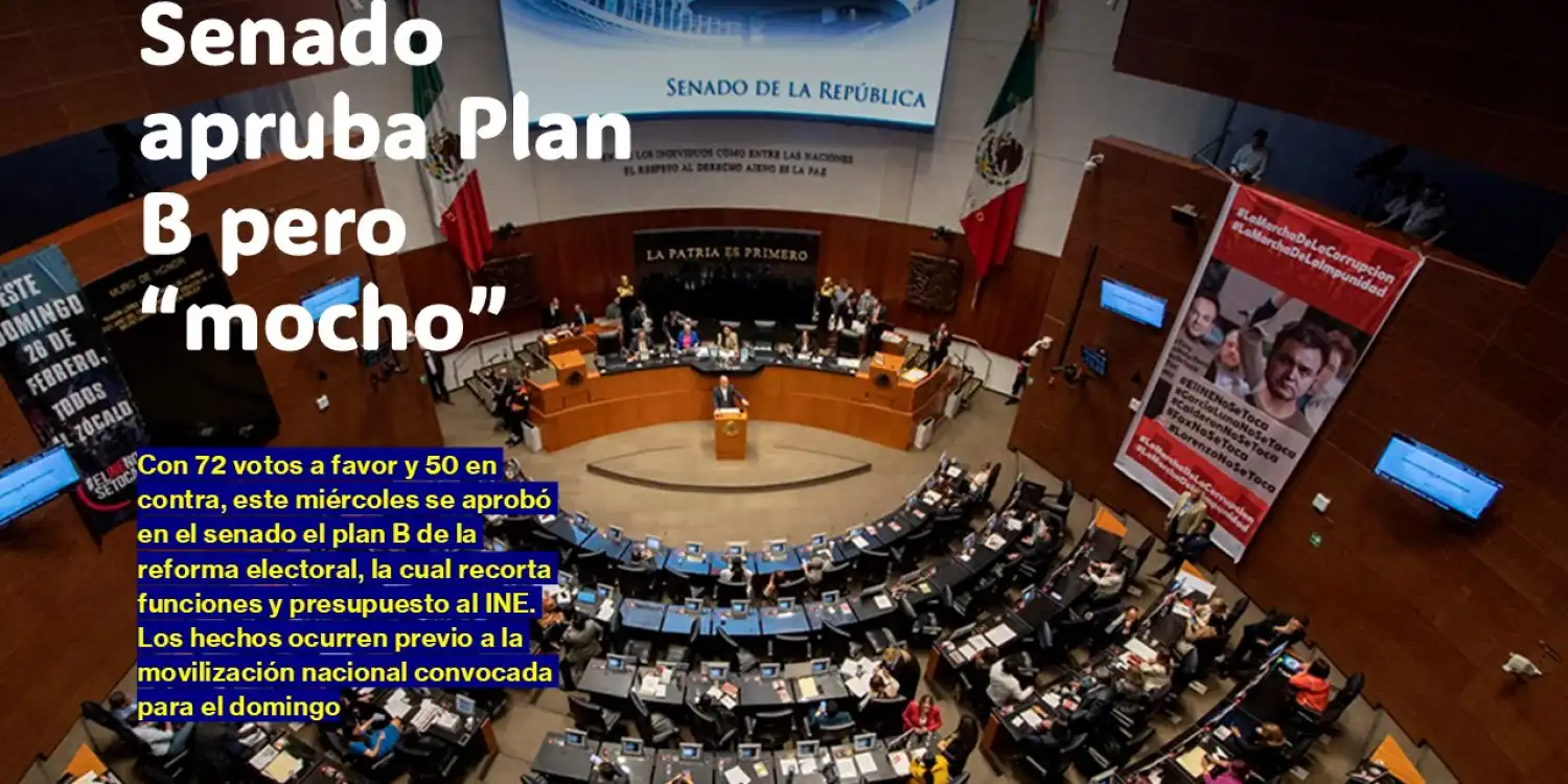 Senado aprueba ‘Plan B’ de Sheinbaum con recortes a privilegios, pero PT frena la revocación de mandato en 2027