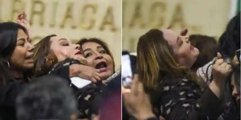 Golpes, jalones de pelo y caos en el Congreso de la CDMX por la desaparición del Instituto de Transparencia